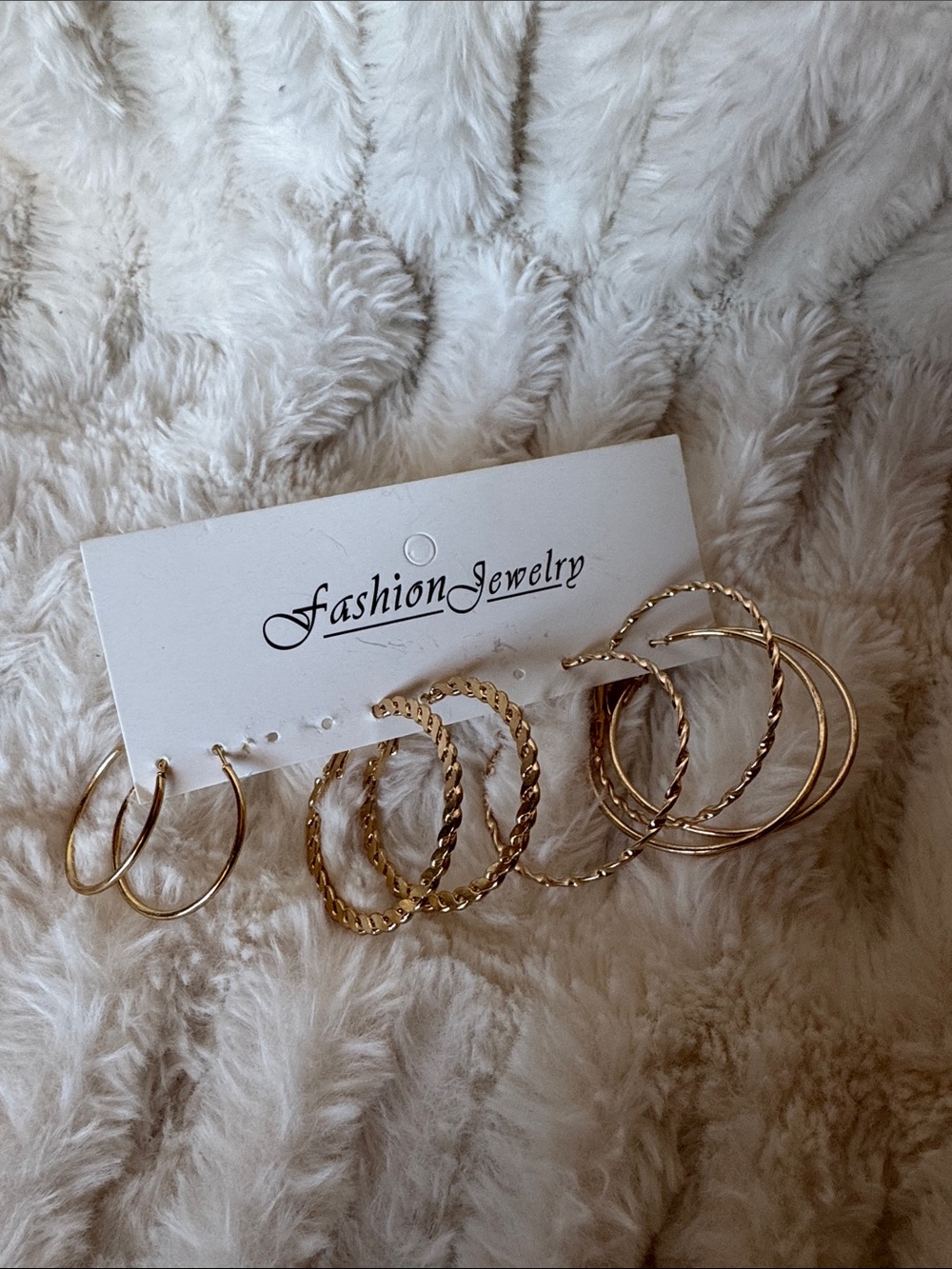 Fashion Jewelry Gold Hoop Earring Set - Mixed Textures